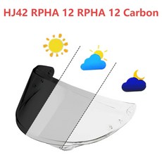 RPHA 12 쉴드 호환 HJC RPHA 12 RPHA 12 Carbon헬멧 렌즈 선스크린 오토바이 헬멧 쉴드, Photochromic Black, 1개