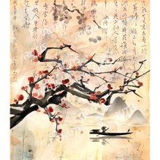 蝶古巴特DIY拼貼蝶谷巴特專用紙-中國風梅花, 棉紙