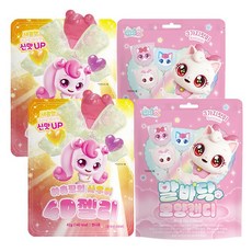 캐치티니핑 하츄핑의 4D젤리+위시캣 발바닥 모양캔디, 1세트, 168g, 4D젤리 2개+발바닥 캔디 2개