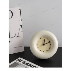금쪽이 마켓 미니시계 탁상시계 집들이 저소음 카페 인테리어 라운드 화이트 시계선물