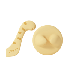 可愛貓咪造型寵物碗 趣味尾巴碗架 淺口設計 穩固底座 寵物餵食碗, 開罐密封神器-貝卡黃, 1個