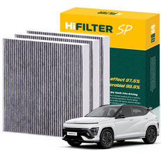 하이필터 현대 자동차 활성탄 에어컨필터, 3개, 디 올 뉴 코나 (2세대 SX2) HI-L012