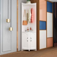 北歐轉角櫃 臥室角落衣櫃 三角牆角置物架 角櫃 多功能邊角收納 拐角櫃, 灰色-雙門款-40*40*180,組裝