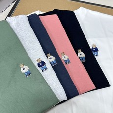 WHO.A.U 短袖 短踢 25新款 刺繡小熊 短袖上衣 T恤 正韓 情侶款, 福袋-M（隨機顏色出貨）