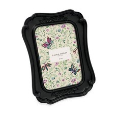 Laura Ashley (10.2x15.2cm(4x6인치) 빈티지에서 영감을 받은 심플하고 화려한 사진 액자 탁상 및 벽 디스플레이용 수평 및 수직 홈 데코 꽃무늬 레진, 4x6, 블랙, 1개