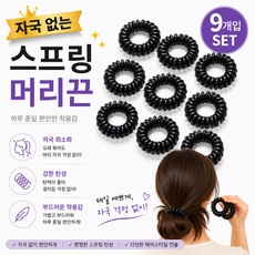 EHLEE 여성용 데일리 자국없는 스프링 머리끈 헤어끈 컬러, 1개, 블랙