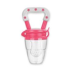 JoyBaby手搖鈴固齒器咬咬輔食器 副食品輔食手搖鈴 咬咬棒, 咬咬手搖鈴玫紅星星-M碼, 1個