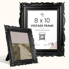 97 Decor 빈티지 액자 12.7x17.8cm(5x7인치) - 그린 골드 12.7cm(5인치) x 17.8cm(7인치) 예쁜 프레임 탁상 및 벽걸이용 멋진 그림 프레임, 8x10, 블랙 빅토리안