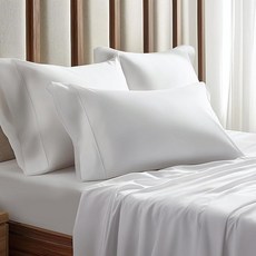 Simple Deluxe 퀸 사이즈 시트 세트 4피스 호텔 럭셔리 침대 시트 주름 방지 - 딥 포켓 - 통기성 및 쿨링 시트 - 쉬운 관리(퀸 화이트)