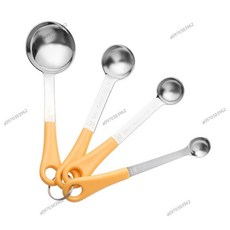 烘焙工具 不銹鋼量匙(4個組) 量勺 酵母奶粉勺子調味湯匙 測量工具 茶匙, 1個, 三能－不鏽鋼量匙（4個組）