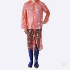 콩콩 남녀공용 일회용 우비 레드 작업용비옷