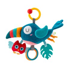 雪倫小舖 發條款音樂拉鈴 免電池 推車拉鈴 床邊音樂床鈴 安撫玩具 音樂鈴搖 拉鈴, 藍色鳥-F, 1個