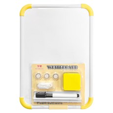 筆樂PENROTE A4白板，附筆擦磁石，辦公教學記事留言板, A4黃框, 瓦楞再生紙、銅板、聚丙烯