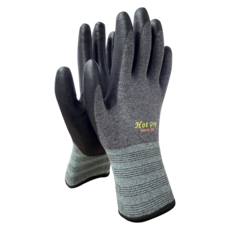 신정글러브 클로버 핫 그립 300 코팅 NBR 겨울 방한 기모 작업 안전장갑, 3개, 그레이