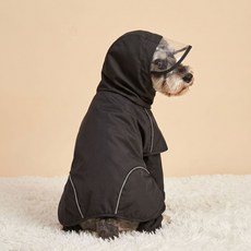 分體式四腳全包狗狗雨衣 中大型犬防水防髒寵物服, 黑色 10000平 - 100件就能做, 1個
