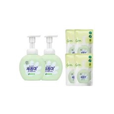 온더바디 세꼼마 버블 핸드워시 용기 리필 그린허브 250ml 2개 200ml 4개 저자극 데일리케어
