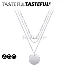 Taseful_tw 韓國簡約小鐵珠毛衣鏈 鐵牌套件組 配件 項鍊 (1size), F, 1個