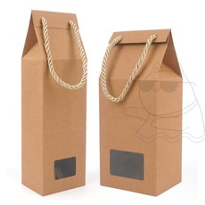 펀코 크라프트 종이가방 주류 크래프트 답례품 포장 종이백 두꺼운, 24x10cm