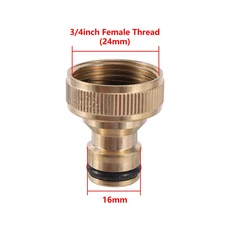 1/2 "3/4" 1 "스레드 황동 수도꼭지 퀵 커넥터 16mm 세탁기 젖꼭지 조인트 세차 물총 피팅 탭 어댑터 1Pc, 04 3I4 F-Thread, 1개