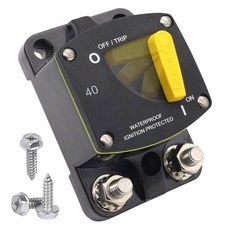 스위치 ON-OFF가 있는 T Tocas 300암페어 과부하 보호 회로 차단기 - UL 인증 12V-48V DC IP66 방수 표면 마운트, 40A, 1개