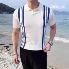 2026男士夏季POLO衫男裝上衣T恤短袖涼感衣高爾夫球衫條紋撞色翻領針織男士polo衫短袖夏季潮時尚百搭半袖青年T恤運動上衣POLO短袖吸濕排汗都會商務休閒衫夏天