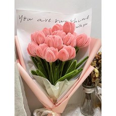 모루꽃다발키트 은방울꽃 만들기 재료 모루인형 DIY 기념일, 거대한 장미 1송이