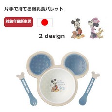 Disney 迪士尼 Mickey 米奇造型兒童餐具 可單手握持嬰兒餐具六件組 (白藍), 1個