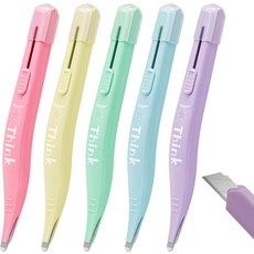 리트랙터블 나이프 마그네틱 오피스 스테이플러 리무버 및 레터 오프너 콤보가 포함된 2-in-1 스테이플 박스 봉투용 자동 리트랙트 커터가 안전한 리무버용 책상 액세서리 5팩