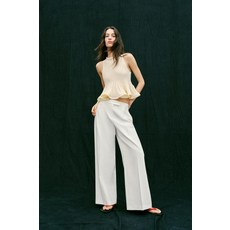 [국내발송] 자라 ZARA 리브드 니트 페플럼 탑 - 크림 0014/007/712