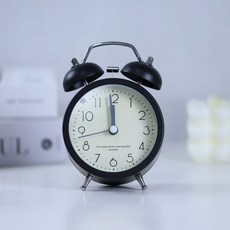 무소음 엄청 시끄러운 탁상용 자명종 알람시계, 1. 매트 블랙