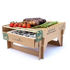 일회용 화롯대 종이 대나무 그릴+숯 고기 불판 캠핑 캠핑화롯대 화로, 1개