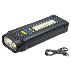 微笑鯊 SD1004 強光輕量手電筒 LED高亮磁吸手電筒 紅藍警示 露營登山照明, 1個, 【灰】微笑鯊 SD-1004