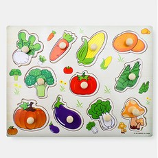 바른손잡이 퍼즐 야채 KS2578 / 나무 꼭지퍼즐, 1개