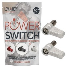 Low Boy 0.6cm(1/4인치) 전원 스위치 - 베이스 드럼 비터 퀵 릴리즈 썸 스크류 DW/축/드럼네틱스/볼타 페달에 적합 (실버 2팩)