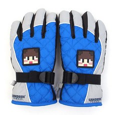 男童卡通造型加厚可觸控滑雪手套