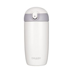 딜러 심플 비즈니스 빨대 304 스테인리스 스틸 보온보냉텀블러 MLH8940, 화이트, 430ml, 1개