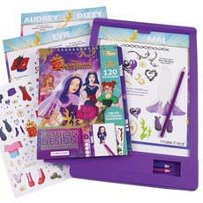Make It Real - 디즈니 디센던츠 로열 웨딩 스케치북 트레이싱 라이트 테이블 포함 패션 디자인 및 드로잉 키트 여아용
