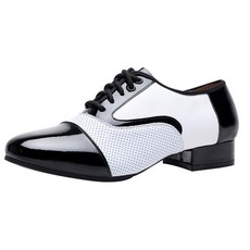 남자댄스 화소프트 굽 라틴댄스화 사교댄스 블랙 화이트