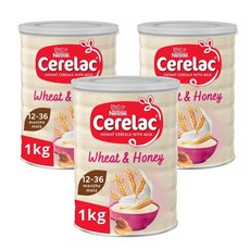 네슬레 세레락 꿀 & 밀 우유 유아 시리얼 12개월 이상용, 3개, 1kg, 꿀 밀