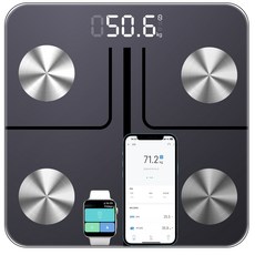 런스타 체지방 체중계 블루투스 가정용 체중계 스마트 몸무게 체중계, 블랙, BG1911S, 1개