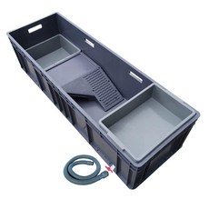 대형 거북이 수조 축양장 반수생 사육상자 번식 하우스 그레이 60x40x29cm 트레이 없음, 그레이 60x40x34cm 트레이 없음, 1개