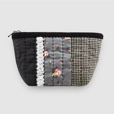 루비다이야 파우치1 만들기 퀼트 바느질키트 DIY 패키지, 1개, 806.미뉴엣M블랙