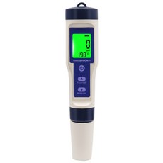 5 IN 1 테스터 염분 기능이있는 교정 EC 방수 디지털 온도 PH 자동 TDS PH 수질 측정기, [01] WhiteBlue, 1)As shown, 1개