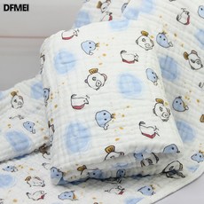 DFMEI 嬰兒水洗紗布浴巾6層純棉寶寶浴巾初生兒蓋毯秋冬包被90x90cm, 1個, 泡泡精靈:90*90CM
