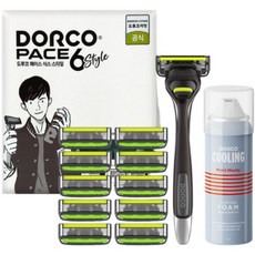 [KT알파쇼핑]도루코 페이스6 스타일 면도기획세트 2호 (면도기+날 총11입+74ml폼), 1세트