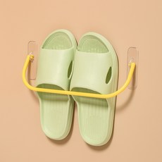 壁掛免打孔浴室拖鞋架 牆上置物架, 黃色, 1個