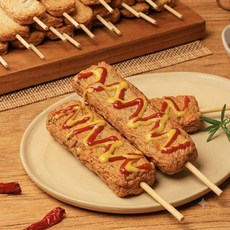 고단백 프리미엄 수제 어묵 휴게소 핫바 꼬치 간식 (순한맛), 10개, 135g