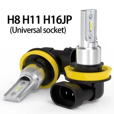 호환 2x 캔버스 H8 H11 H16JP 9006 HB4 H27W/1 H27W/2 LED 안개등 기아 카렌스 시드 세라토 피칸토 리오 소, 04 H8 H11 H16JP, 01 3000K 골든