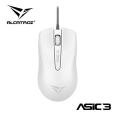 ALCATROZ ASIC 3 USB 精密光學有線滑鼠, 白色