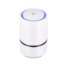 HEPA 카본 필터가 장착된 데스크탑 공기청정기 25dB 저소음 USB 전원 가정용 효과적, 하얀색